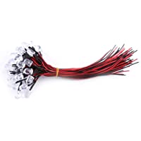 Los mejores  - 50Pcs 3-5-10mm DC 9-12V Luces LED de Diodo (Blanco-Rojo-Azul Opcional)(10mm Blanco)